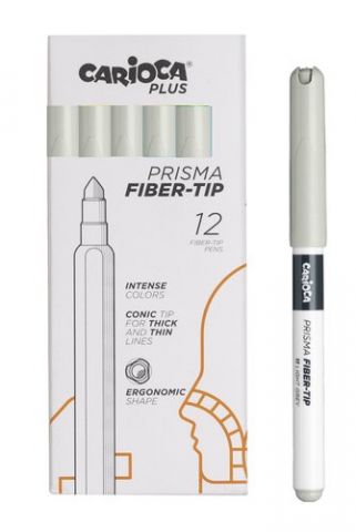 ROTULADOR FIBRA CARIOCA PLUS CAJA de 12 GRIS CLARO