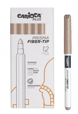 ROTULADOR FIBRA CARIOCA PLUS CAJA de 12 MARRON CLA
