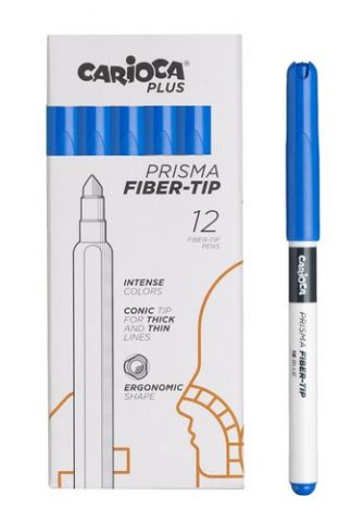 ROTULADOR FIBRA CARIOCA PLUS CAJA de 12 AZUL