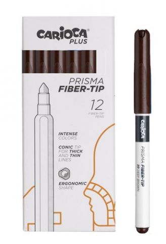 ROTULADOR FIBRA CARIOCA PLUS CAJA de 12 MARRON TIE