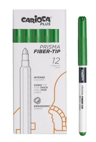 ROTULADOR FIBRA CARIOCA PLUS CAJA de 12 VERDE MENT