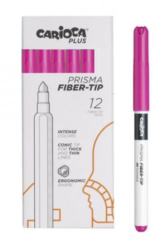 ROTULADOR FIBRA CARIOCA PLUS CAJA de 12 FUCSIA