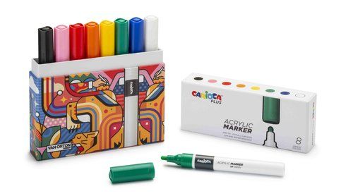 ROTULADOR ACRILICO CARIOCA PLUS PREMIUM CAJA de 8