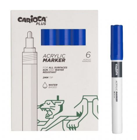 ROTULADOR ACRILICO CARIOCA PLUS CAJA de 6 AZUL