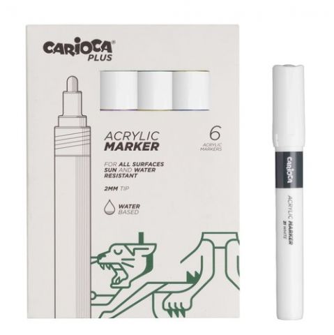 ROTULADOR ACRILICO CARIOCA PLUS CAJA de 6 BLANCO