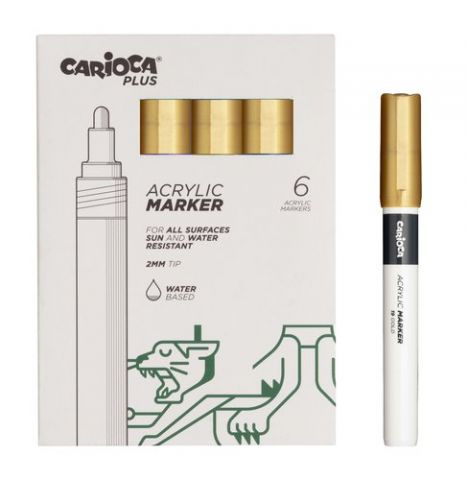 ROTULADOR ACRILICO CARIOCA PLUS CAJA de 6 ORO