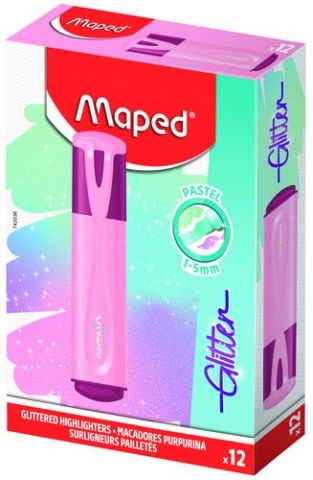 MARCADOR FLUOR MAPED FLUO GLITTER  ROSA