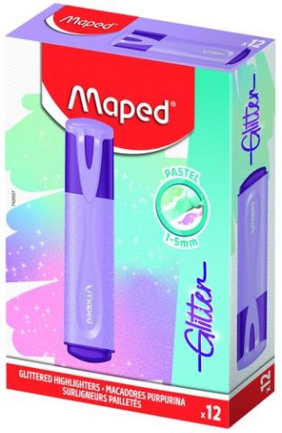 MARCADOR FLUOR MAPED FLUO GLITTER  VIOLETA