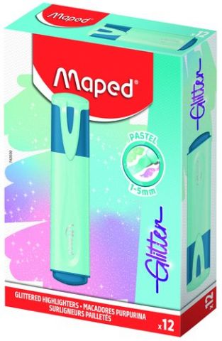 MARCADOR FLUOR MAPED FLUO GLITTER  AZUL