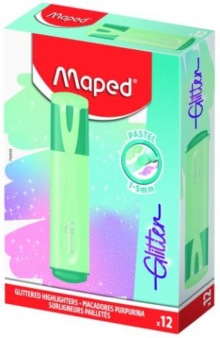 MARCADOR FLUOR MAPED FLUO GLITTER  VERDE