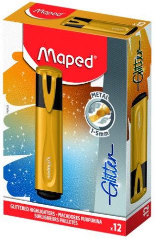 MARCADOR FLUOR MAPED FLUO GLITTER  ORO
