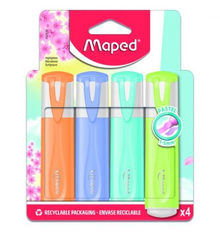 MARCADOR FLUOR MAPED CLASSIC PASTEL ESTUCHE de 4