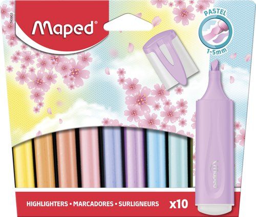 MARCADOR FLUOR MAPED CLASSIC PASTEL ESTUCHE de 10