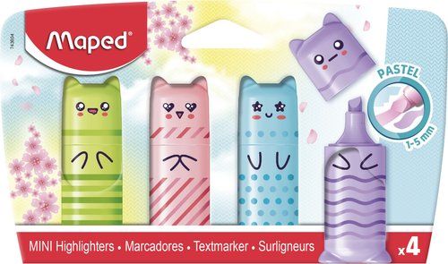 MARCADOR FLUOR MAPED PASTEL MINI ESTUCHE de 4