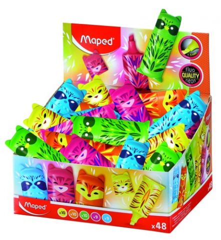 MARCADOR FLUOR MAPED PASTEL MINI EXPOSITOR de 48