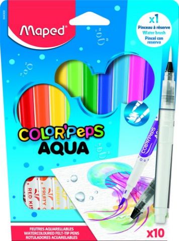 ROTULADOR MAPED COLOR PEPS AQUA ESTUCHE de 10 +PIN