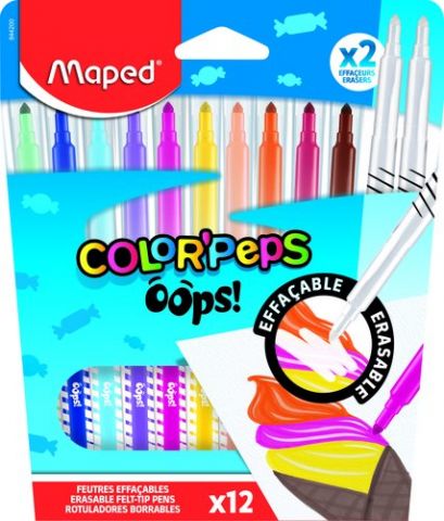 ROTULADOR MAPED COLOR PEPS BORRABLE ESTUCHE de 12