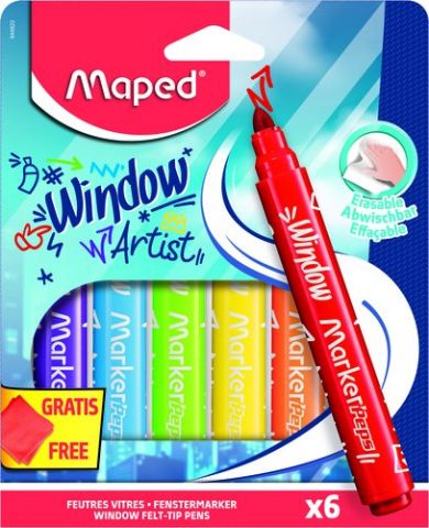 MARCADOR MAPED COLORPEPS PARA CRISTAL ESTUCHE de 6