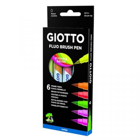 ROTULADOR FIBRA GIOTTO TURBO SOFT FLUOR BRUSH ESTU