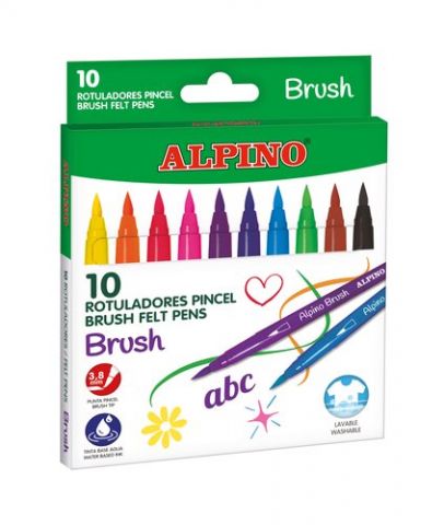 ROTULADOR FIBRA ALPINO BRUSH PUNTA PINCEL ESTUCHE