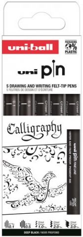 ROTULADOR CALIBRADO UNI-BALL PIN SET 5P CALIGRAFIA