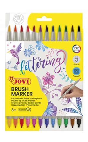 ROTULADOR JOVI DOBLE PUNTA PINCEL ESTUCHE de 12 SU