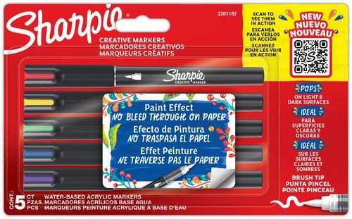 ROTULADOR SHARPIE CREATIVE ACRYLIC PUNTA PINCEL BL