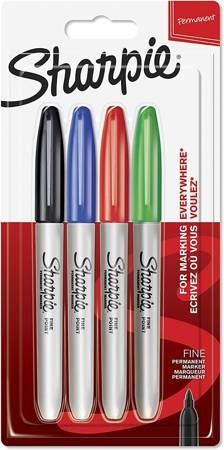 ROTULADOR PERMANENTE SHARPIE FINE BLISTER de 4
 (n
