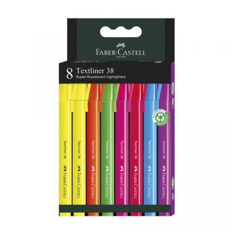 MARCADOR FLUOR FABER-CASTELL TEXTLINER 38 PACK DE