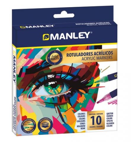 ROTULADOR ACRILICO MANLEY CAJA de 10