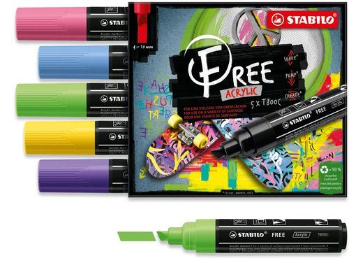 MARCADOR ACRYLIC STABILO FREE T800C ARTY LINE 4-10