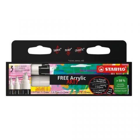 MARCADOR ACRYLIC STABILO FREE ARTY LINE BLANCO EST