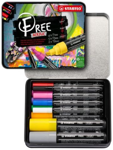 MARCADOR ACRYLIC STABILO FREE ARTY LINE KIT DE INI