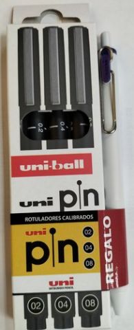 ROTULADOR CALIBRADO UNI-BALL PIN MANGA BOLSAS de 3