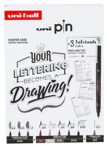 ROTULADOR CALIBRADO UNI-BALL PIN SET 8P LETTERING