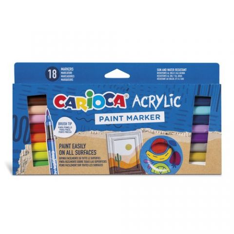 ROTULADOR ACRILICO CARIOCA PAINT MARKER CAJA de 18