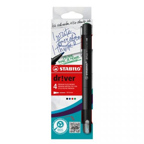 ROTULADOR FIBRA STABILO D!VER PUNTA M ESTUCHE de 4