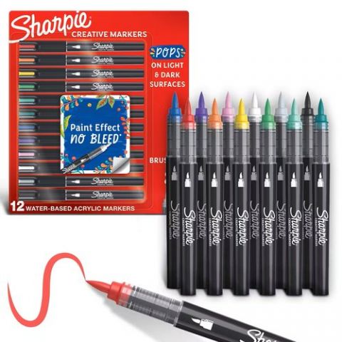 ROTULADOR SHARPIE CREATIVE ACRYLIC PUNTA PINCEL BL