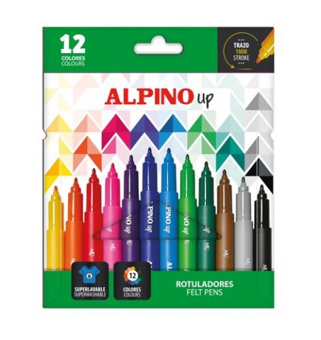 ROTULADOR FIBRA ALPINO UP 1mm  ESTUCHE de 12