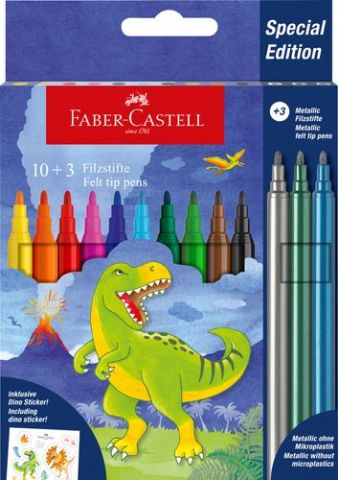 ROTULADOR FABER-CASTELL DINOSAURIOS ESTUCHE de 10+