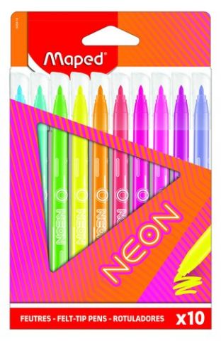 ROTULADOR FIBRA MAPED NEON ESTUCHE de 10