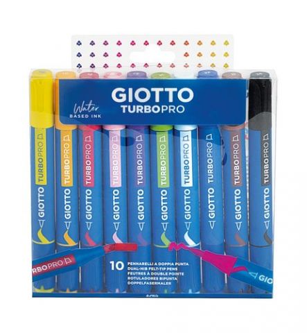 ROTULADOR FIBRA GIOTTO TURBO PRO DOBLE PUNTA COLOR