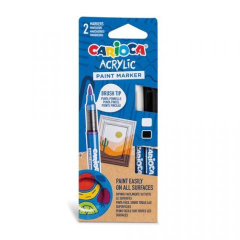 ROTULADOR ACRILICO CARIOCA PLUS BLISTER de 2 (blan