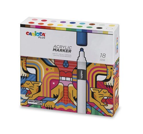 ROTULADOR ACRILICO CARIOCA PLUS PREMIUM CAJA de 18