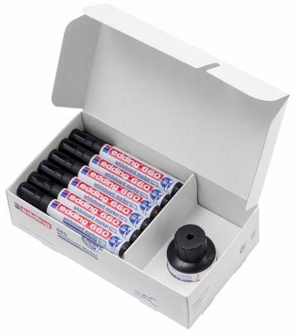 MARCADOR PIZARRA EDDING 660 CONICO  NEGRO CAJA PRO