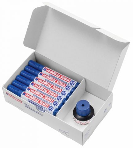 MARCADOR PIZARRA EDDING 660 CONICO  AZUL CAJA PROM