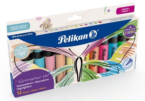 MARCADOR FLUOR PELIKAN TEXTMARKER 490  SET MARIPOS