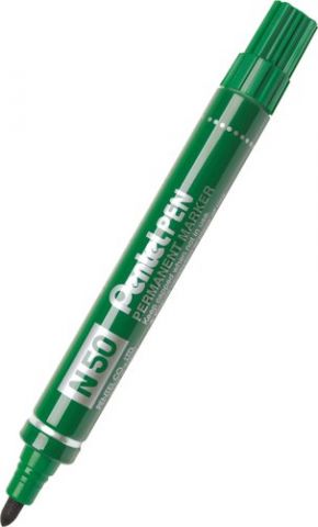 MARCADOR PERMANENTE PENTEL N50 CONICO VERDE