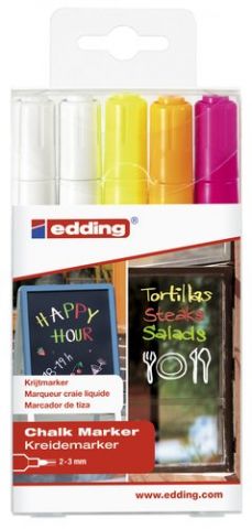 MARCADOR TIZA LIQUIDA EDDING 4095 CONICO BOLSA de