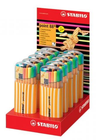 ROTULADOR FIBRA STABILO POINT 88 ESTUCHE de 20 ZEB